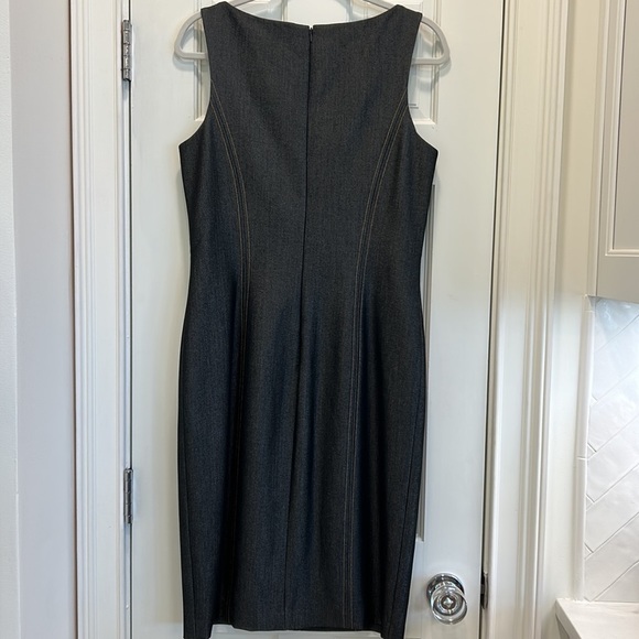 Cache Contour Collection Midi Sleeveless Dress Look of Gray Denim sz.12 - Picture 6 of 8